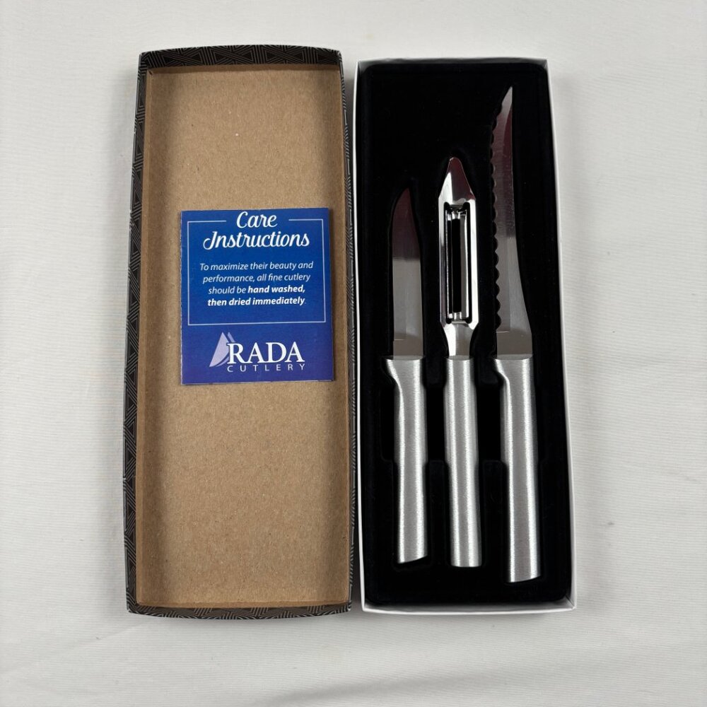Rada Cutlery Peel, Pare & Slice Gift Set Silver Aluminum Stainless Steel